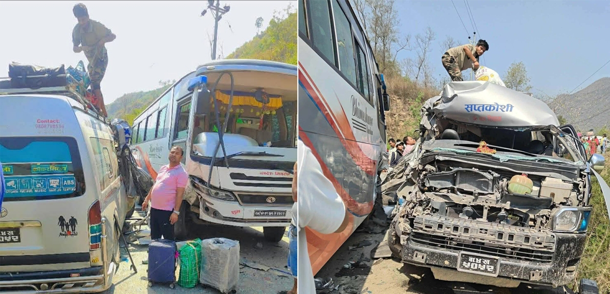 सिन्धुलीमा बस र हायस ठोक्किँदा ९ जना घाइते, ४ जनाको अवस्था गम्भीर