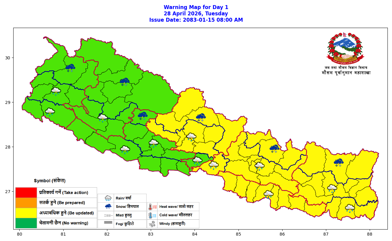 मौसम अलर्ट: सातै प्रदेशमा मध्यमदेखि भारी वर्षाको सम्भावना, यी राजमार्गमा यात्रा गर्दा सावधानी अपनाउनुहोस्