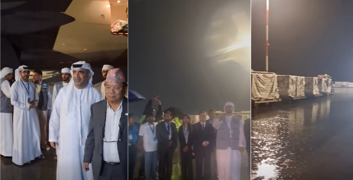 बाढी प्रभावितका लागि यूएईको ठूलो सहयोग: डेढ अर्ब नगदपछि ८० टन राहत सामग्री नेपालमा